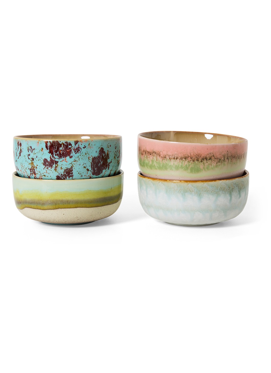 HKliving Impression dessert kom 12,5 cm set of 4 - voorkant groen