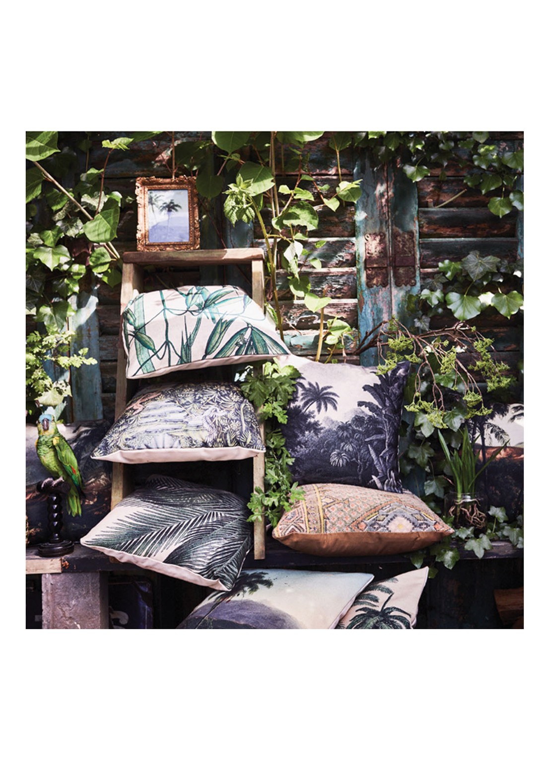 HKliving Jungle sierkussen 45 x 45 cm - voorkant 2 beige