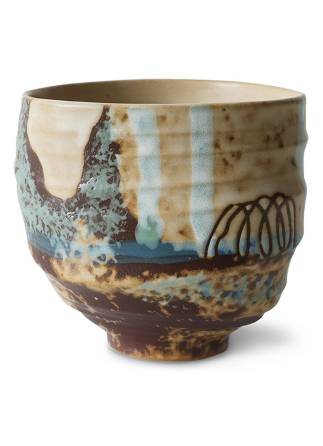HKliving Koffiekopje 7,5 cm - voorkant 2 donkerblauw