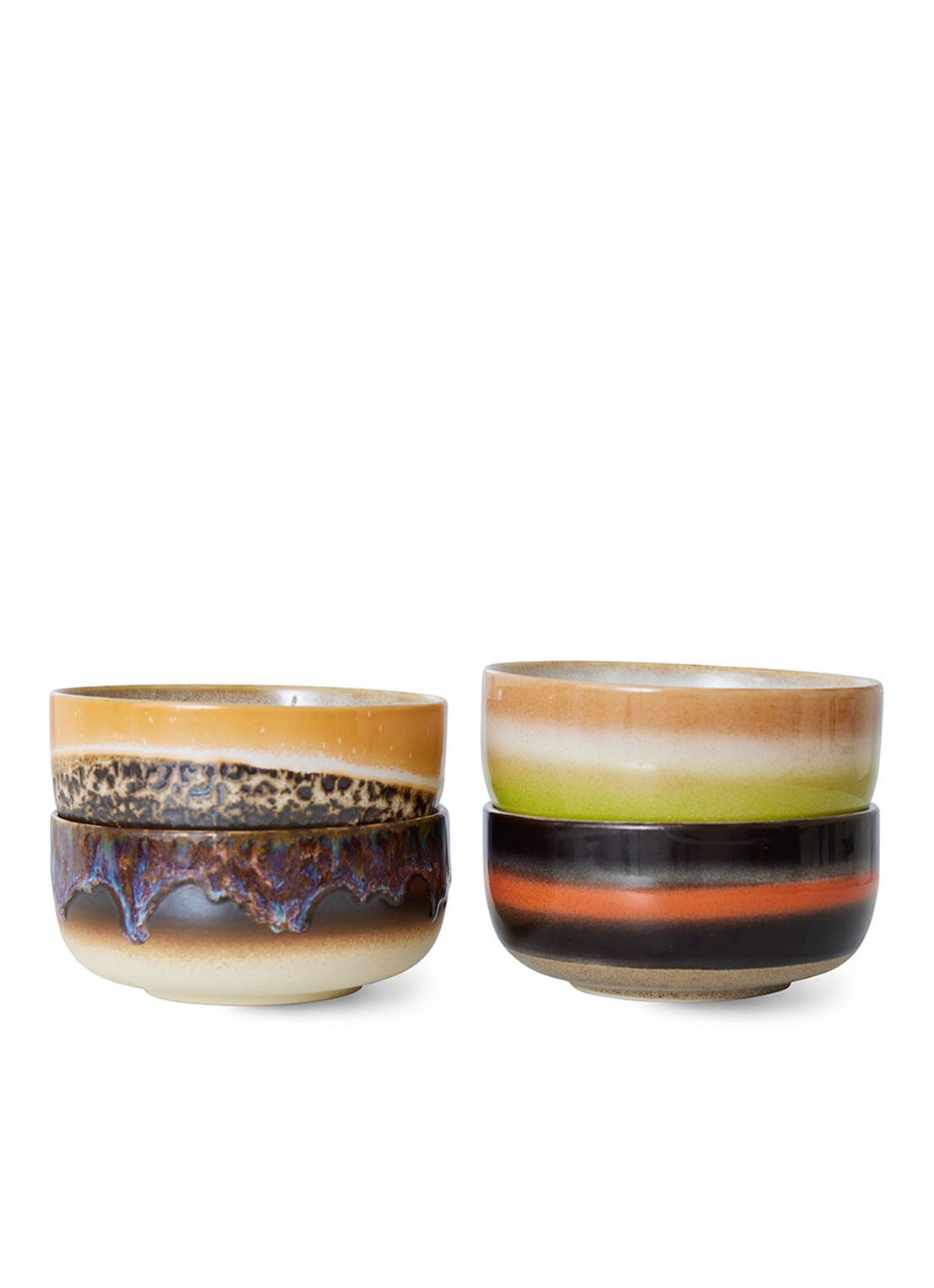 HKliving Kom 12,5 cm set van 4 - voorkant 6 multicolor