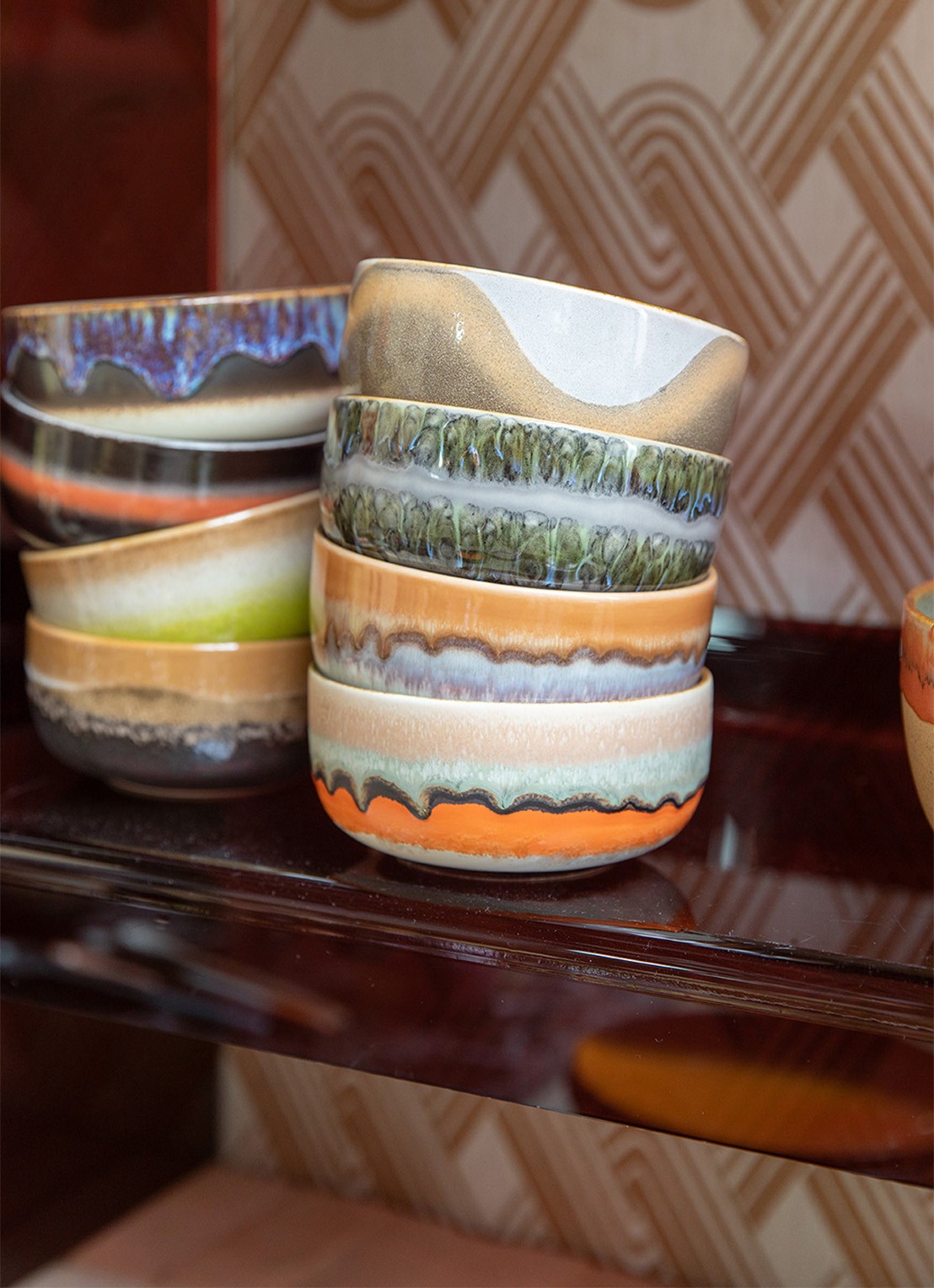 HKliving Kom 12,5 cm set van 4 - detail 6 multicolor