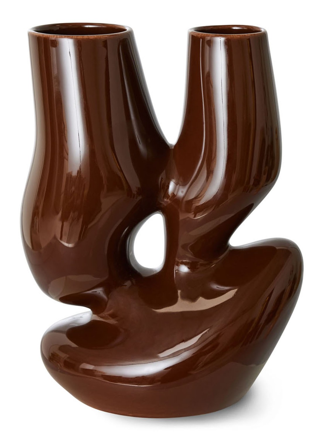 HKliving  L vaas 25 cm - voorkant bruin