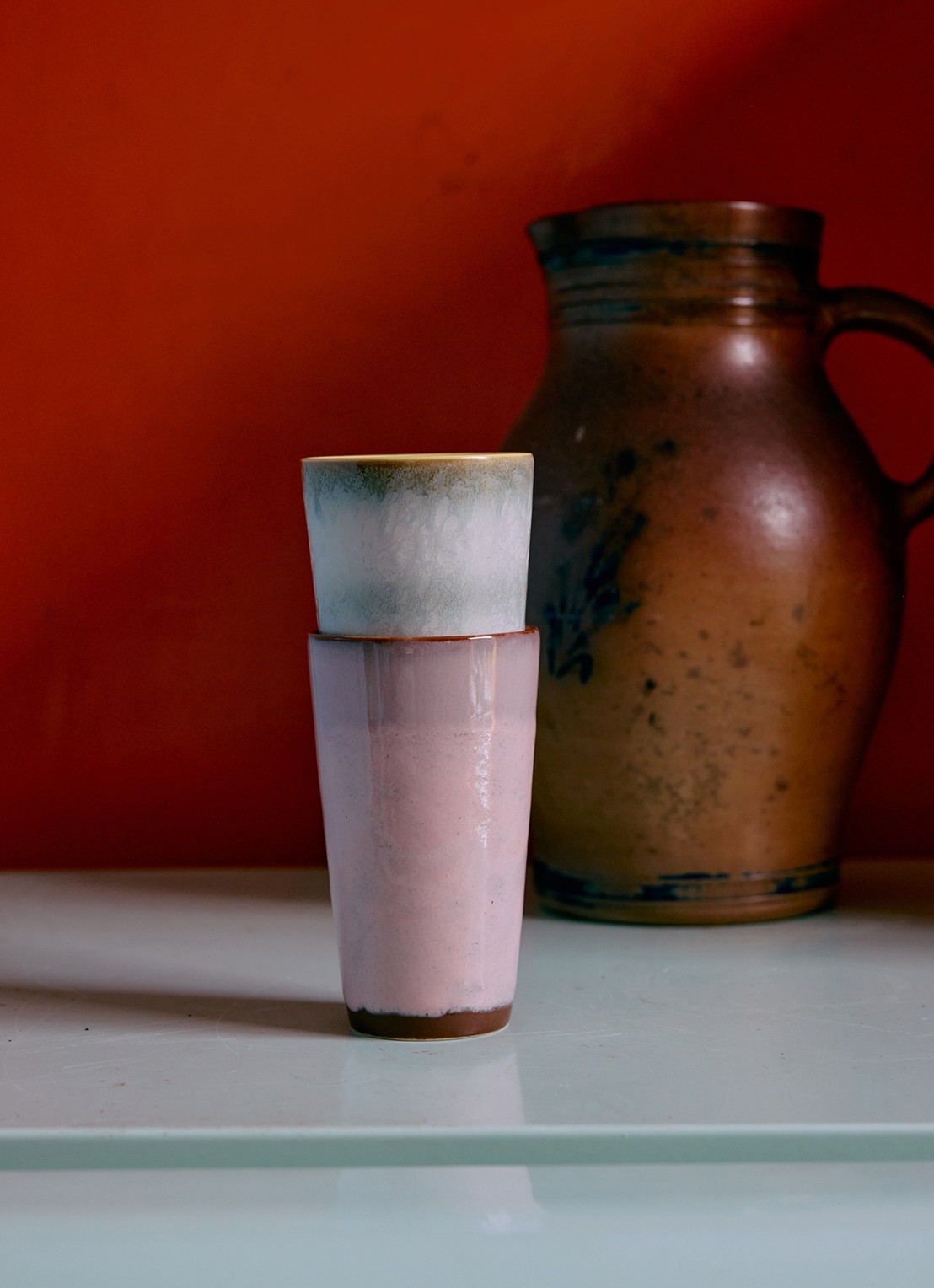 HKliving Latte mok 30 cl - detail 4 roze