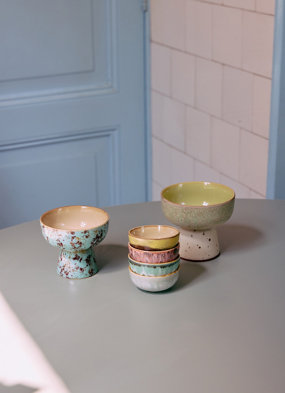 HKliving Modernist XS kom 8,3 cm set van 4 - detail 5 groen