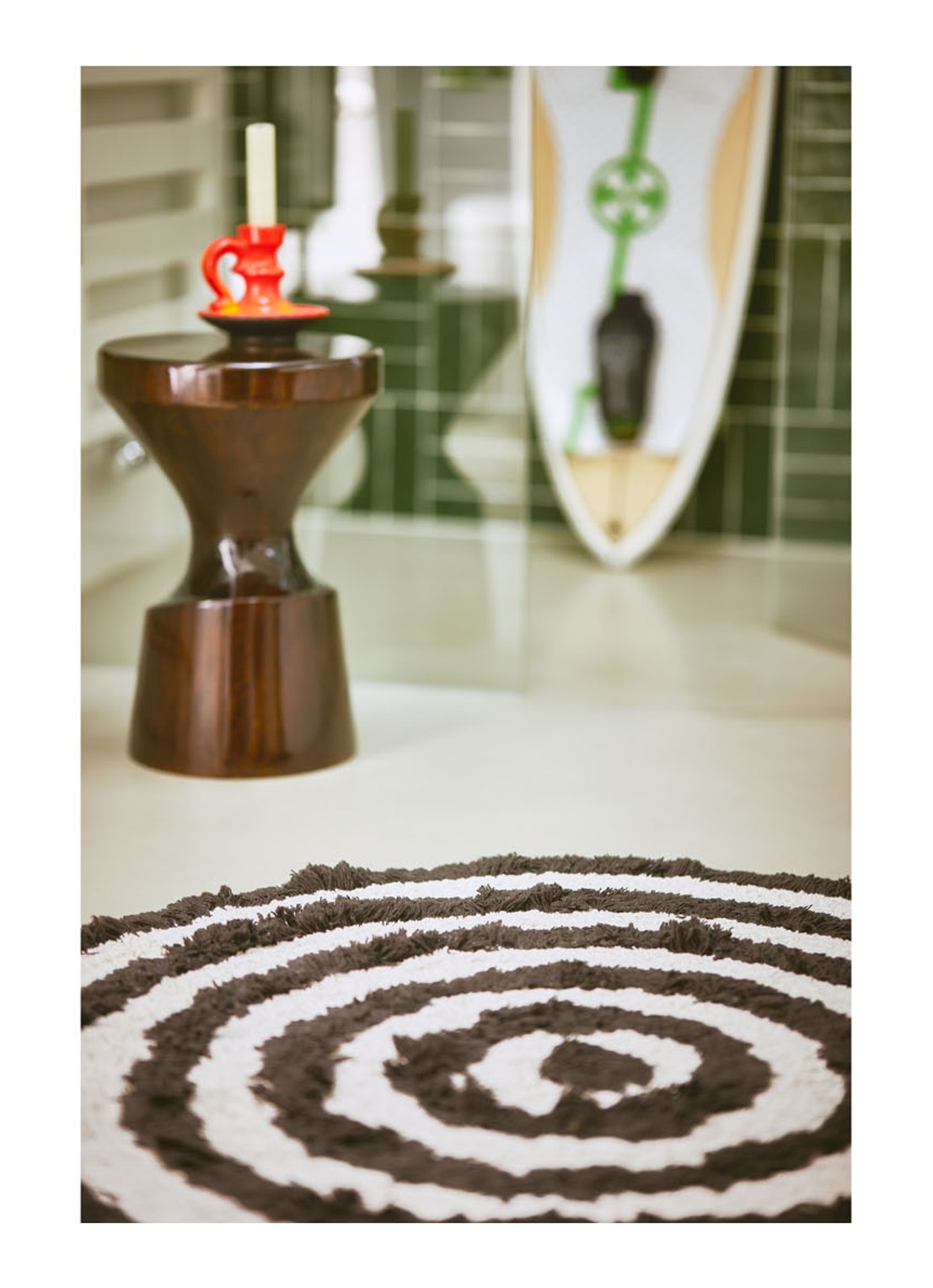 HKliving Mono badmat ø80 cm - voorkant 2 wit