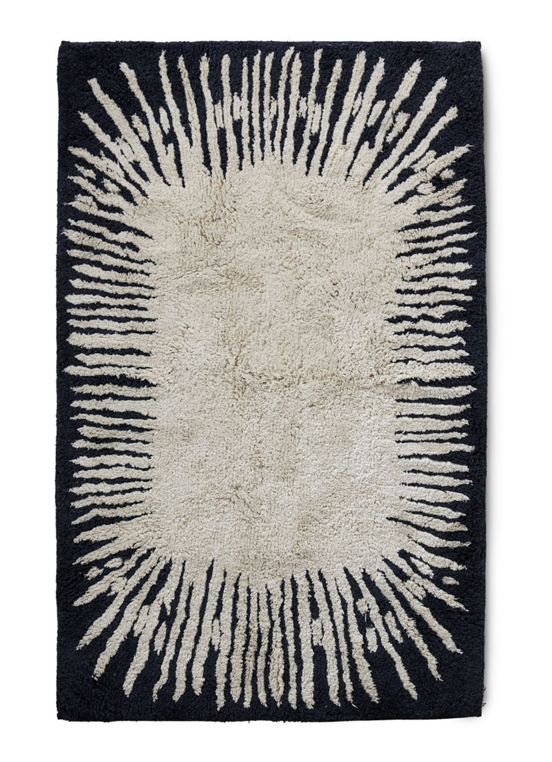 HKliving Monochrome badmat 75 x 120 cm  - voorkant zwart