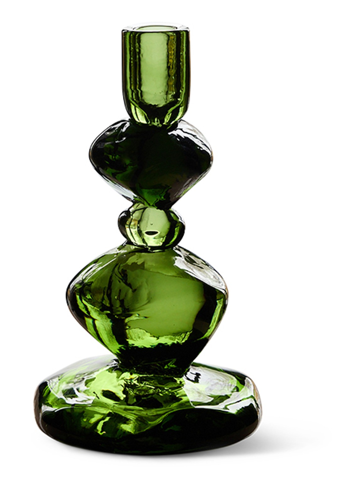 HKliving Nienke Sikkema kandelaar 23 cm - voorkant 2 groen