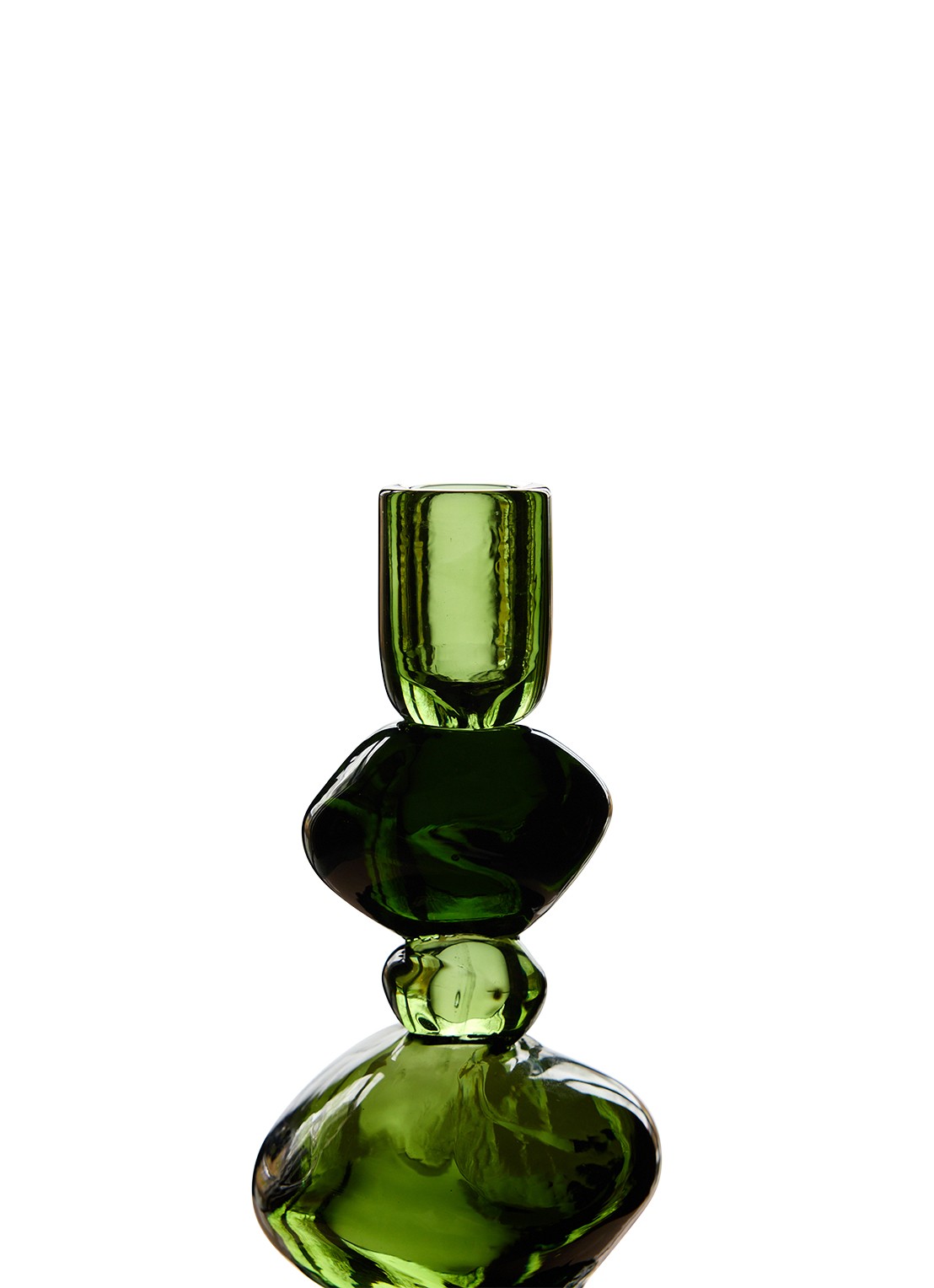 HKliving Nienke Sikkema kandelaar 23 cm - voorkant 3 groen