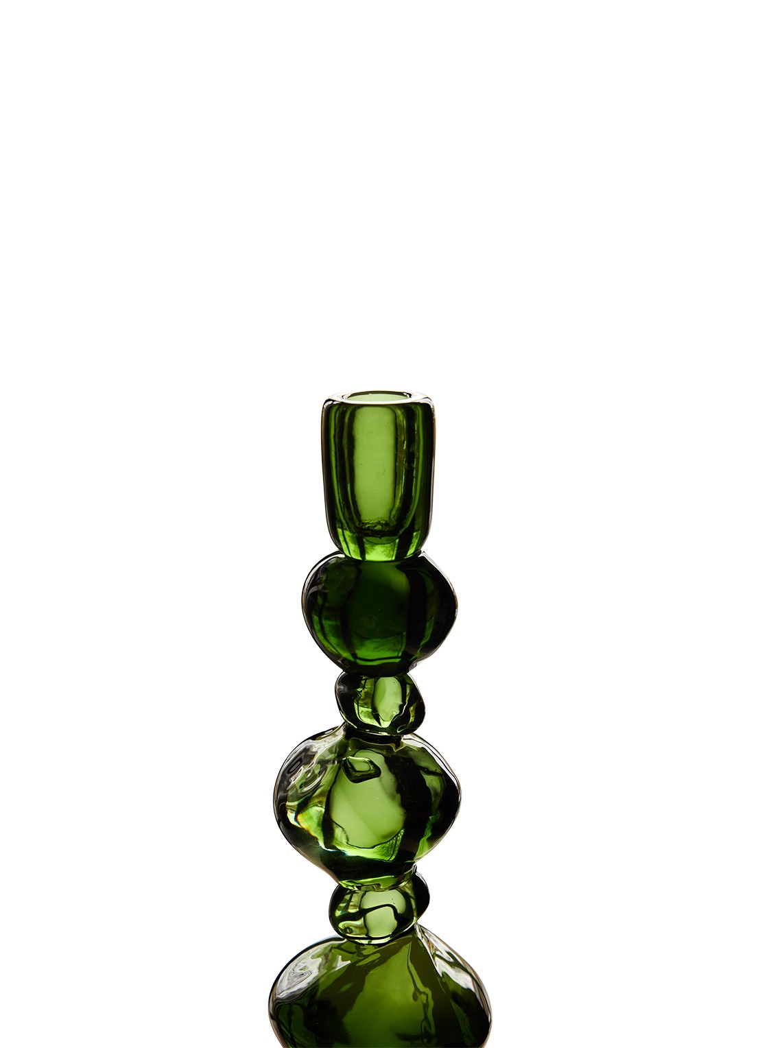 HKliving Nienke Sikkema kandelaar 32,5 cm - voorkant 2 groen
