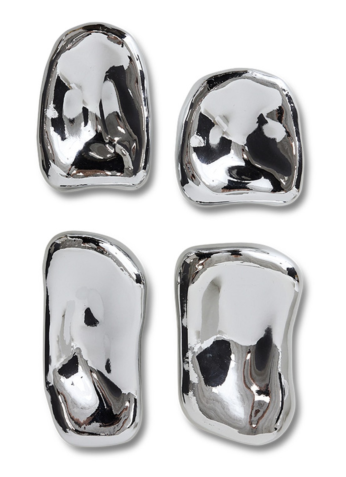 HKliving Ornament set van 4 - voorkant 2 zilver