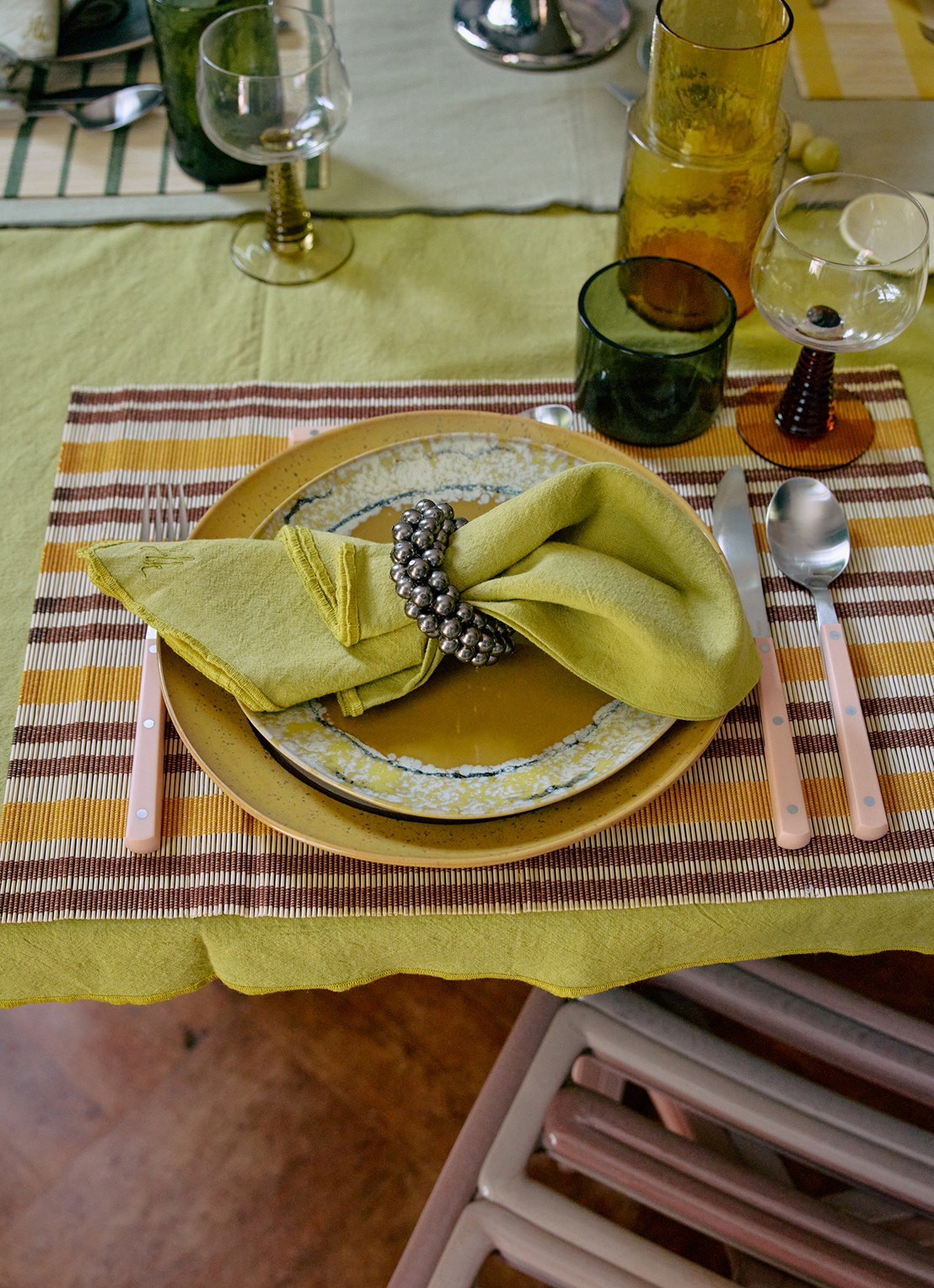 HKliving Placemat 45 x 33 cm - achterkant 5 bruin