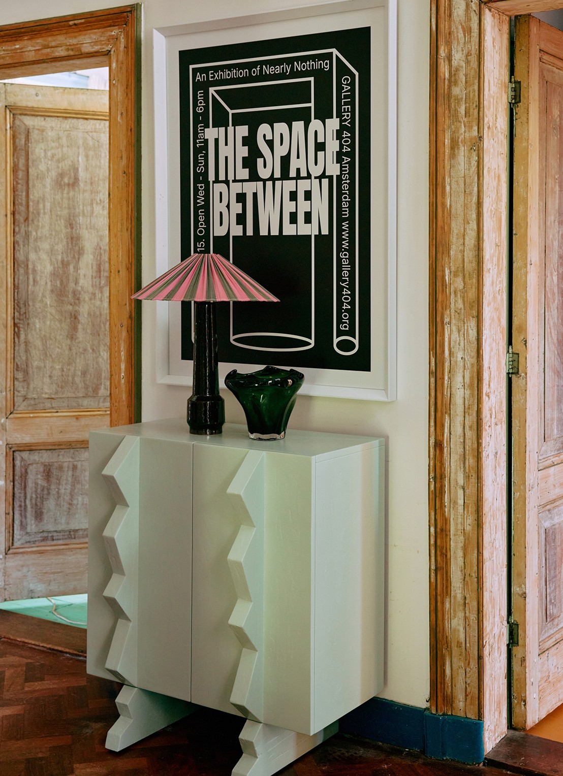 HKliving Plisse lampenkap 44 cm - detail 4 roze