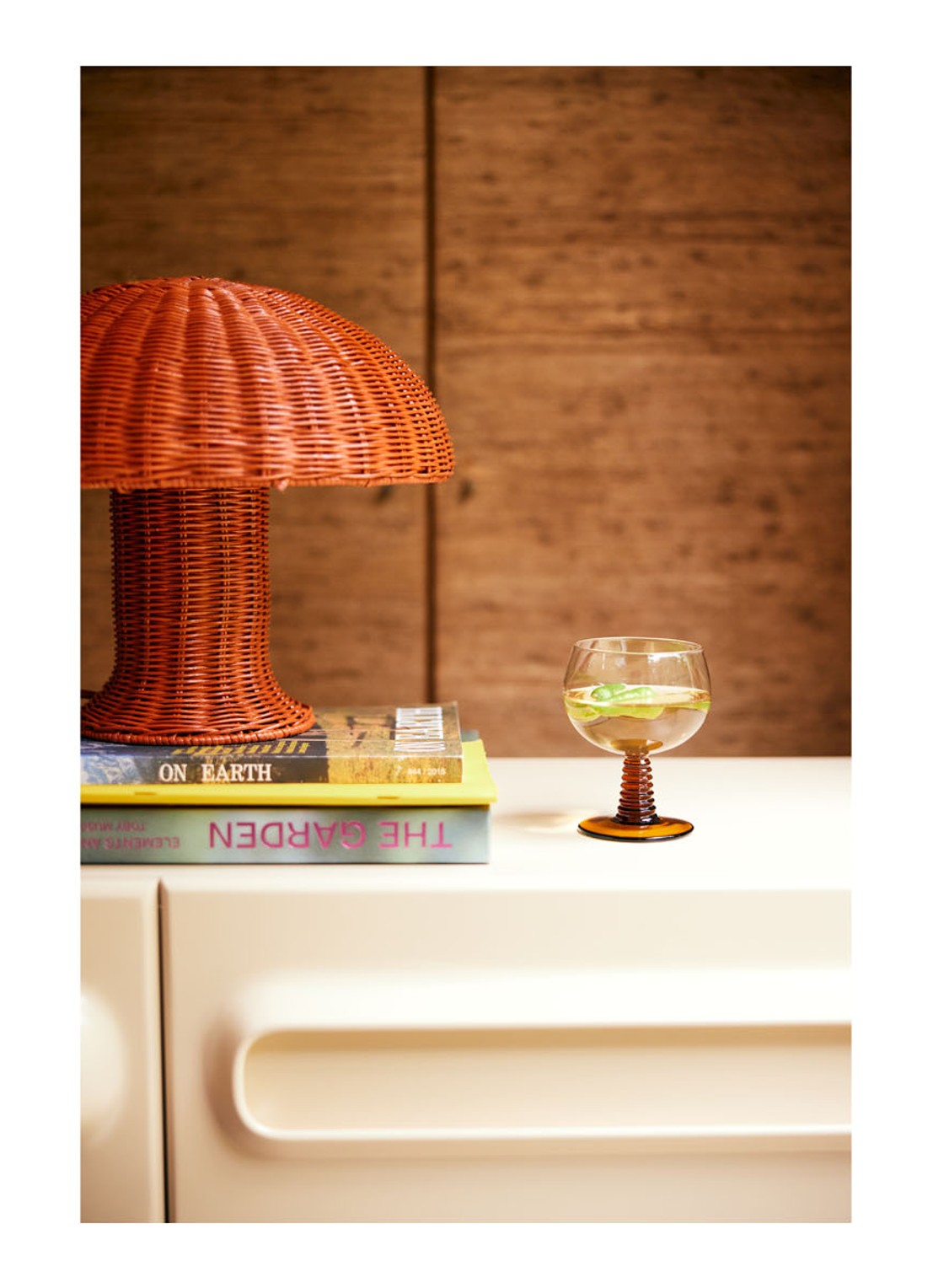 HKliving Rattan tafellamp Ø34 cm - detail 5 orange