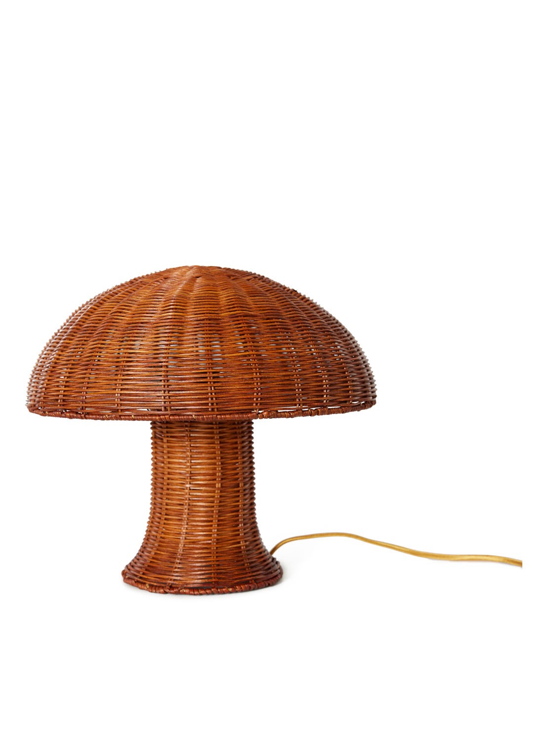 HKliving Rattan tafellamp Ø34 cm - voorkant cognac