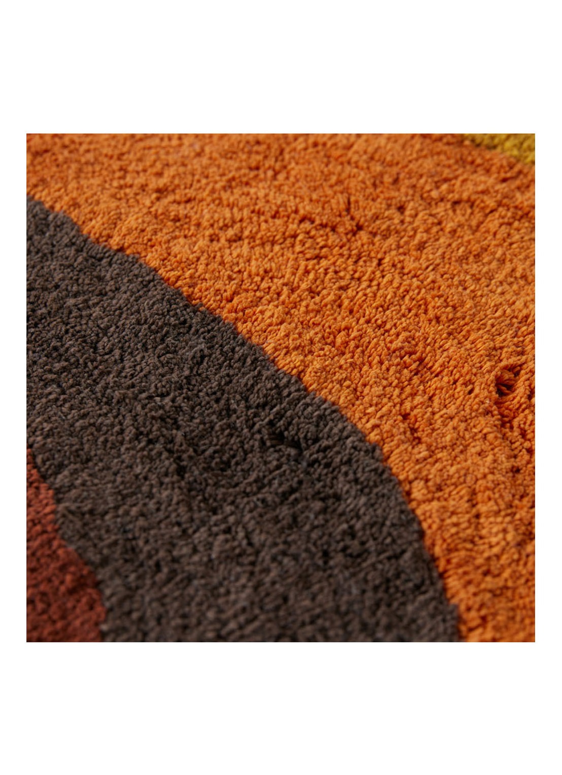 HKliving Retro Swirl badmat 90 x 120 cm - detail oranjebruin