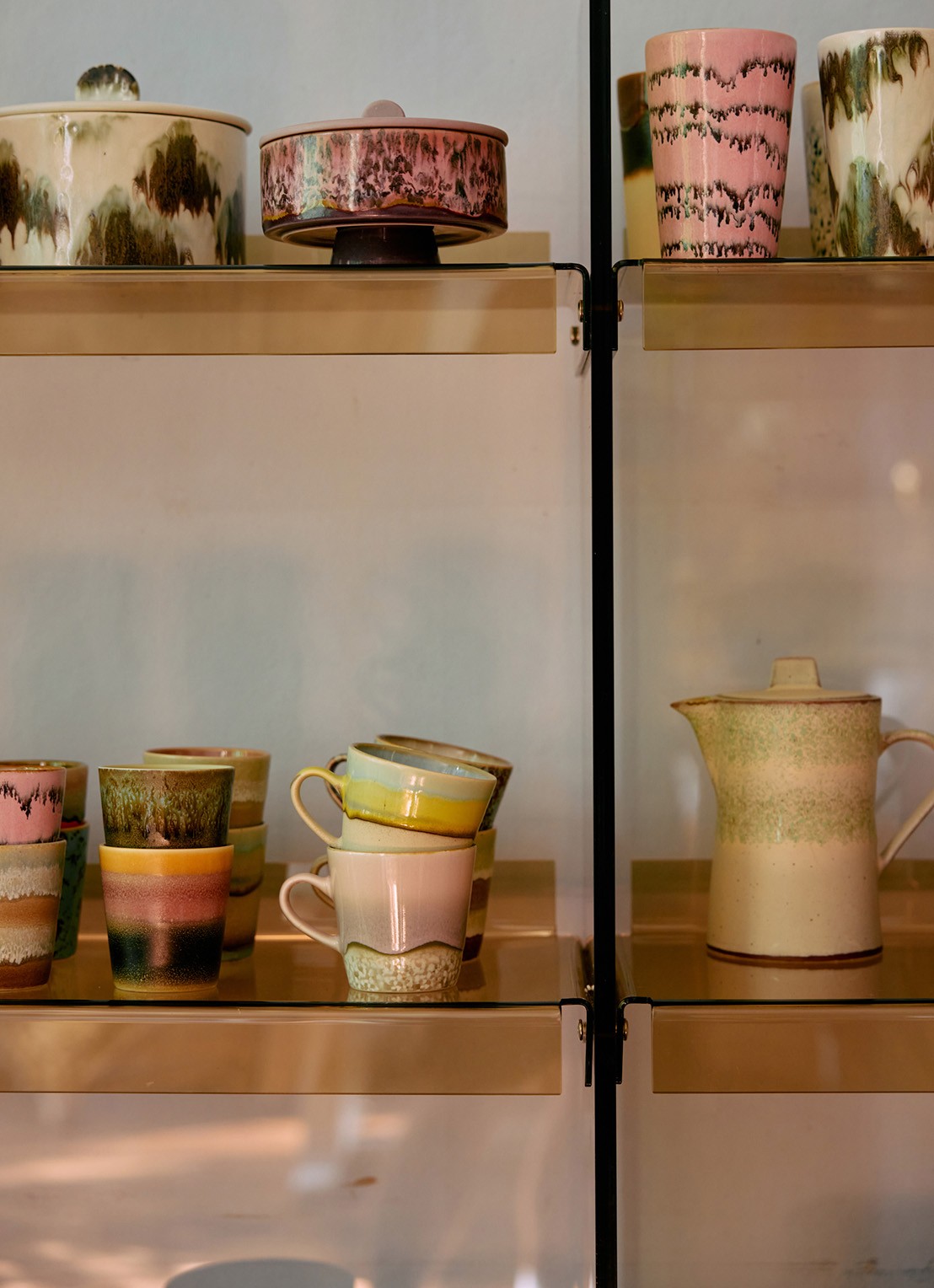 HKliving Rococo americano mok set van 4 - detail 4 groen