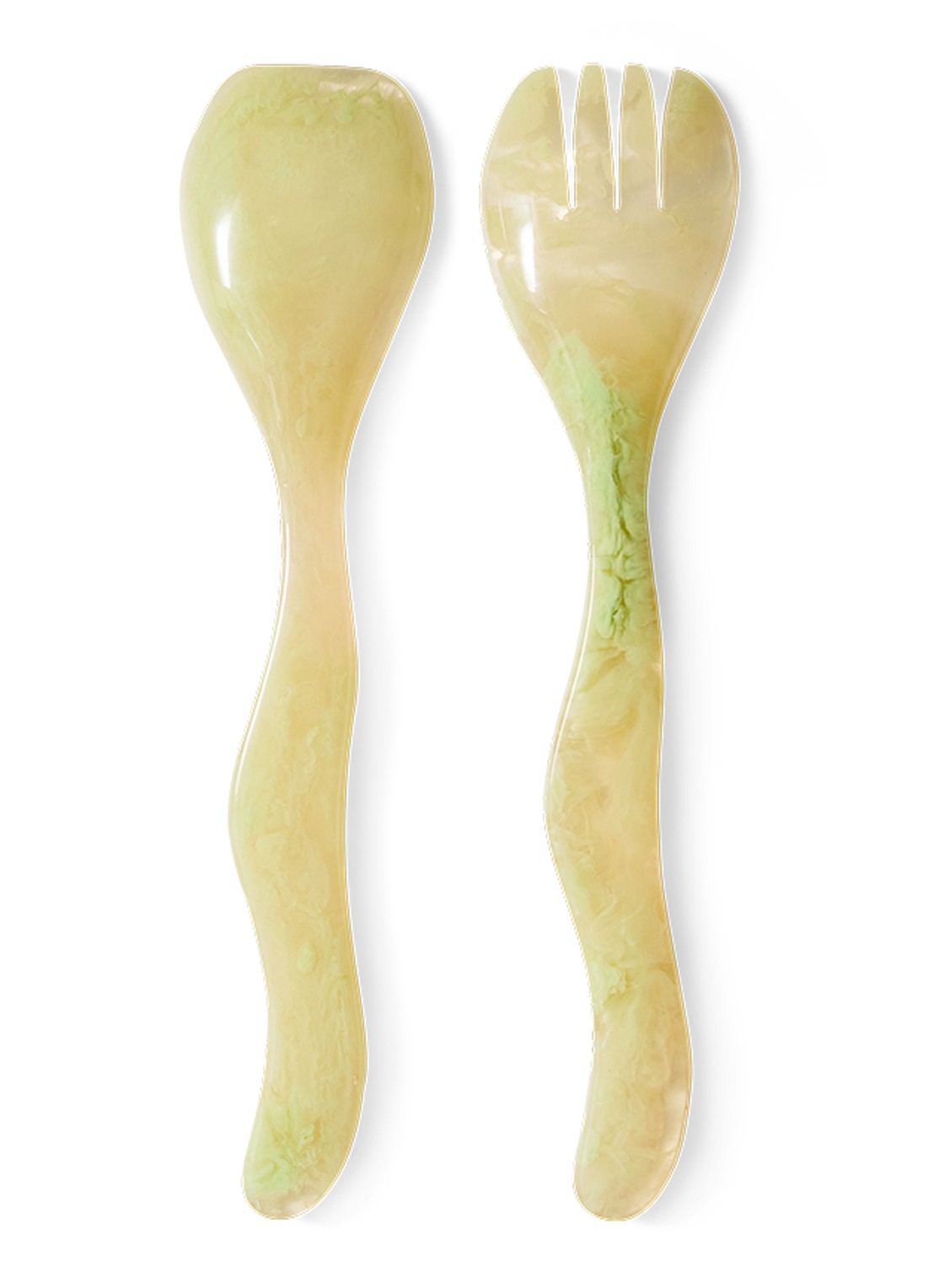 HKliving Saladebestek 2-delig - voorkant 2 groen