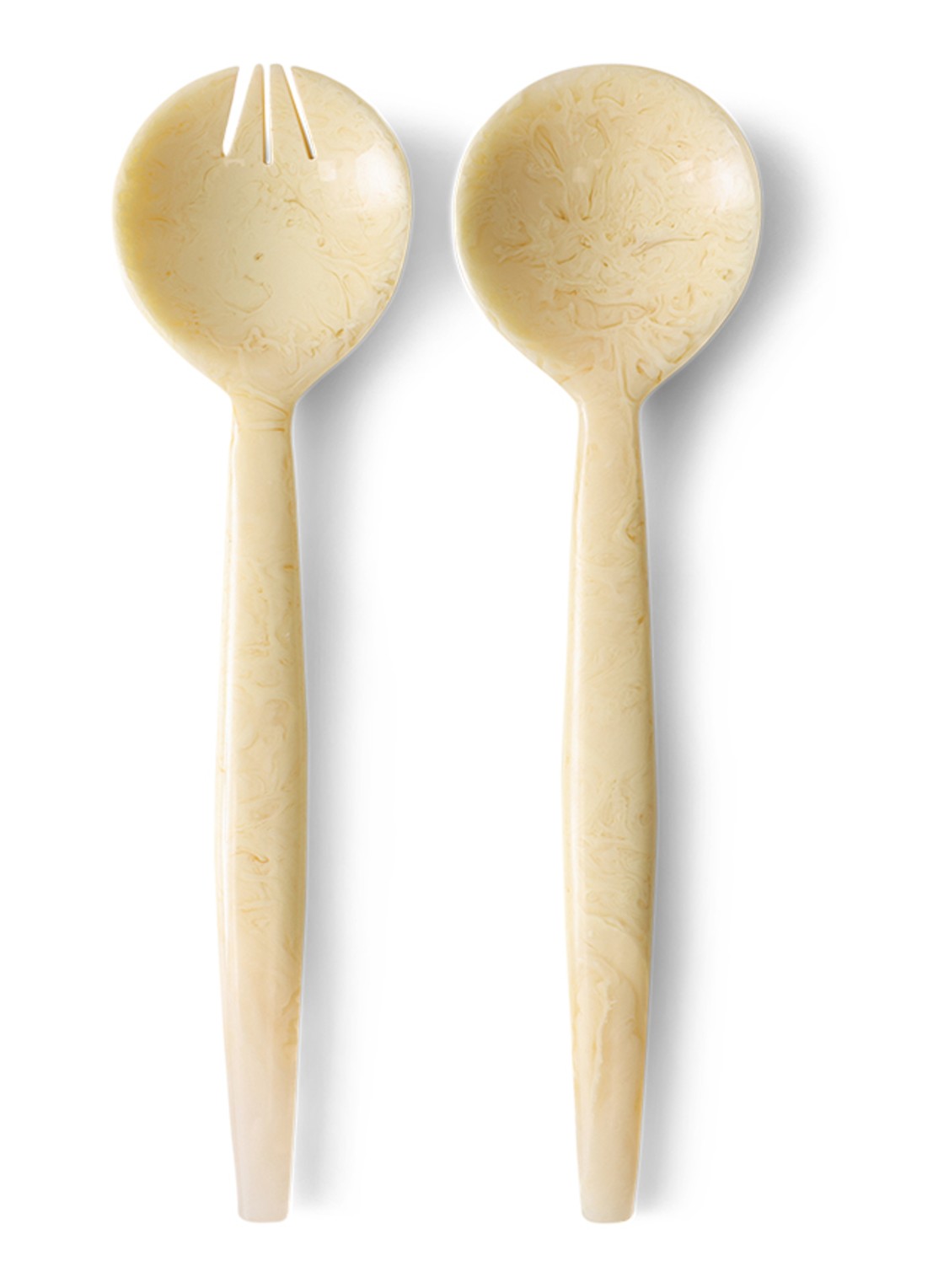 HKliving Saladebestek 2-delig - voorkant 2 beige