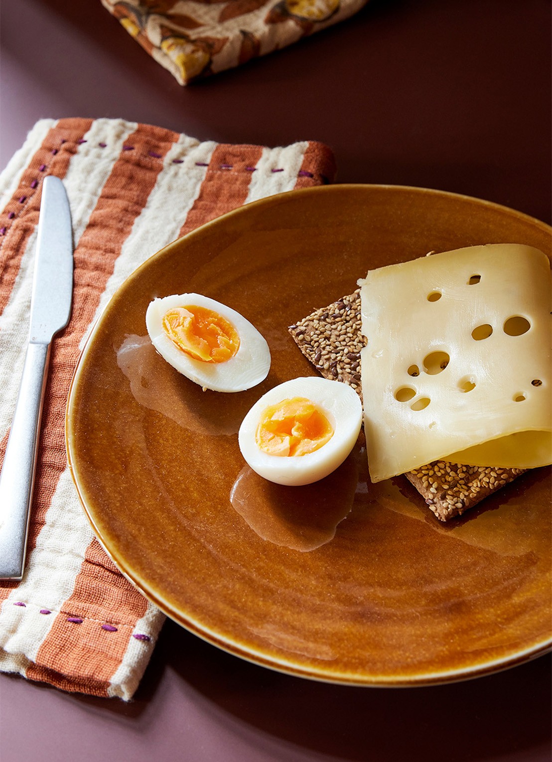 HKliving Servetten 30 x 30 cm set van 2 - voorkant 4 roestbruin