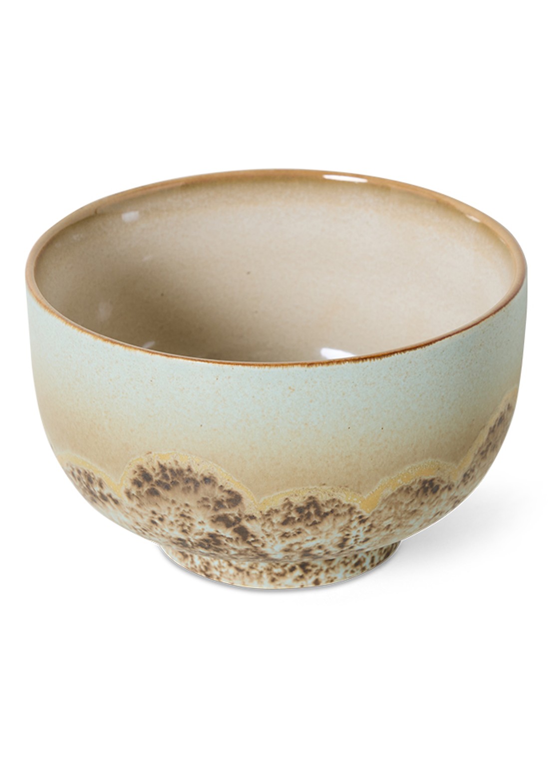 HKliving Shell noodle kom 13,5 cm - voorkant 2 blauwgrijs