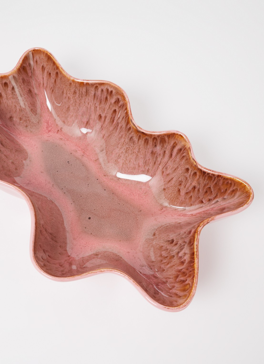 HKliving Shell serveerschaal 41 cm - voorkant 2 koraalroze