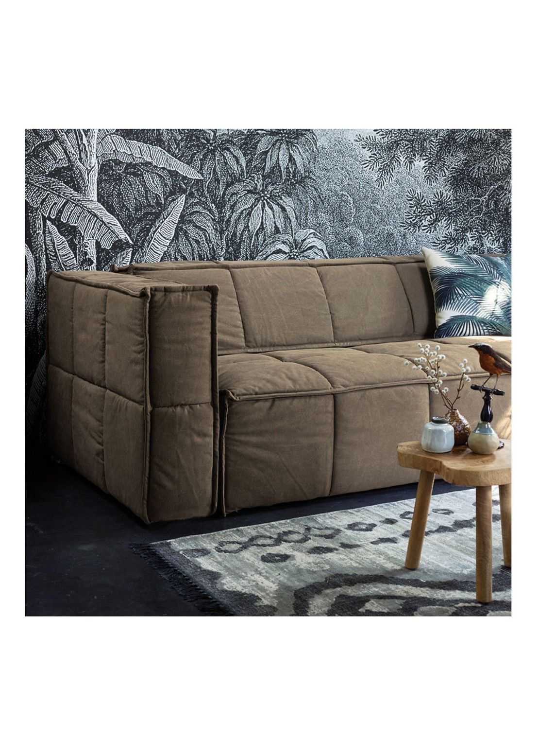 HKliving Sierkussen 45 x 45 cm - voorkant 2 groen