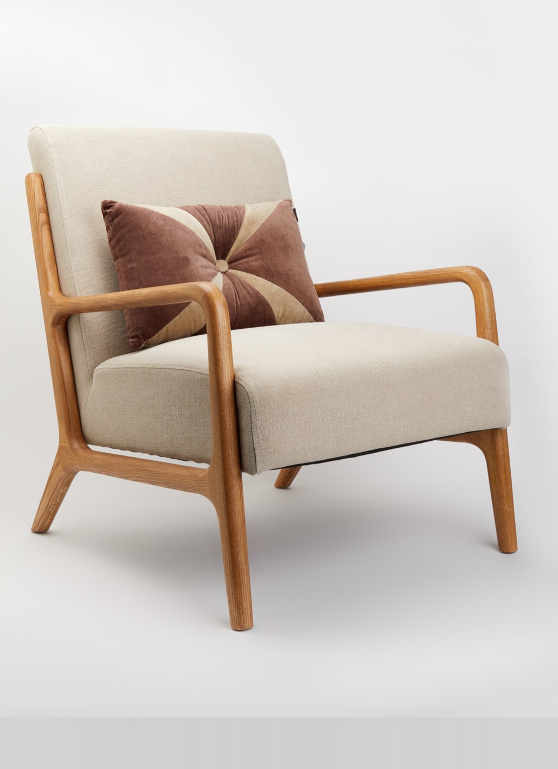 HKliving Sierkussen 50 x 30 cm  - voorkant 2 bruin