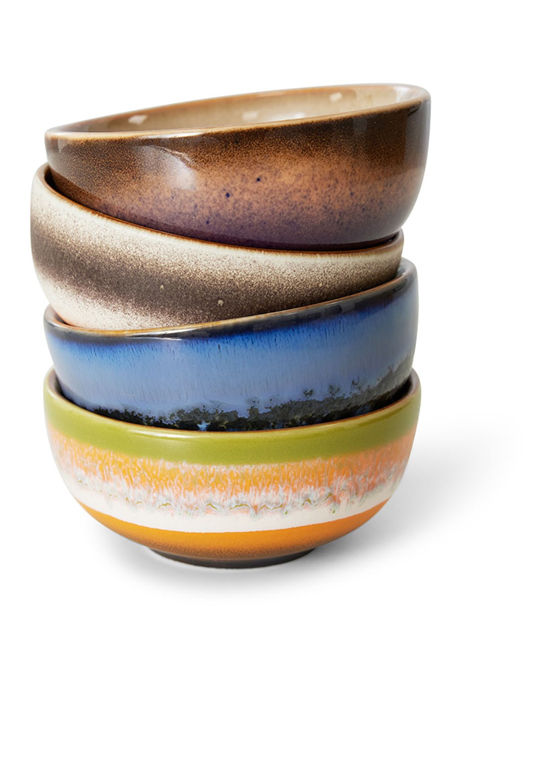 HKliving Sierra dipschaal 8 cm set van 4 - voorkant 2 multicolor