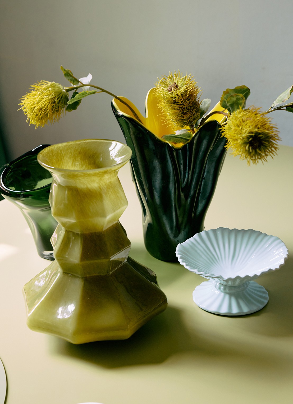 HKliving Silhouette vaas - detail 2 groen