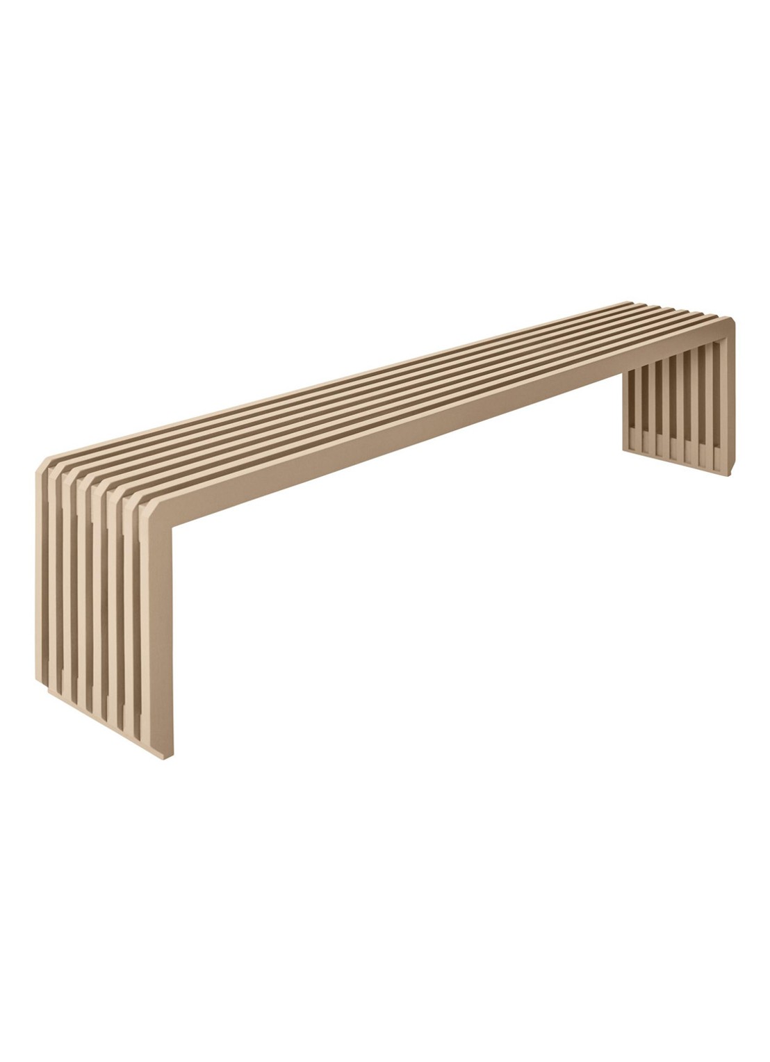 HKliving Slatted eetbank 160 x 35 cm - voorkant lichtbruin