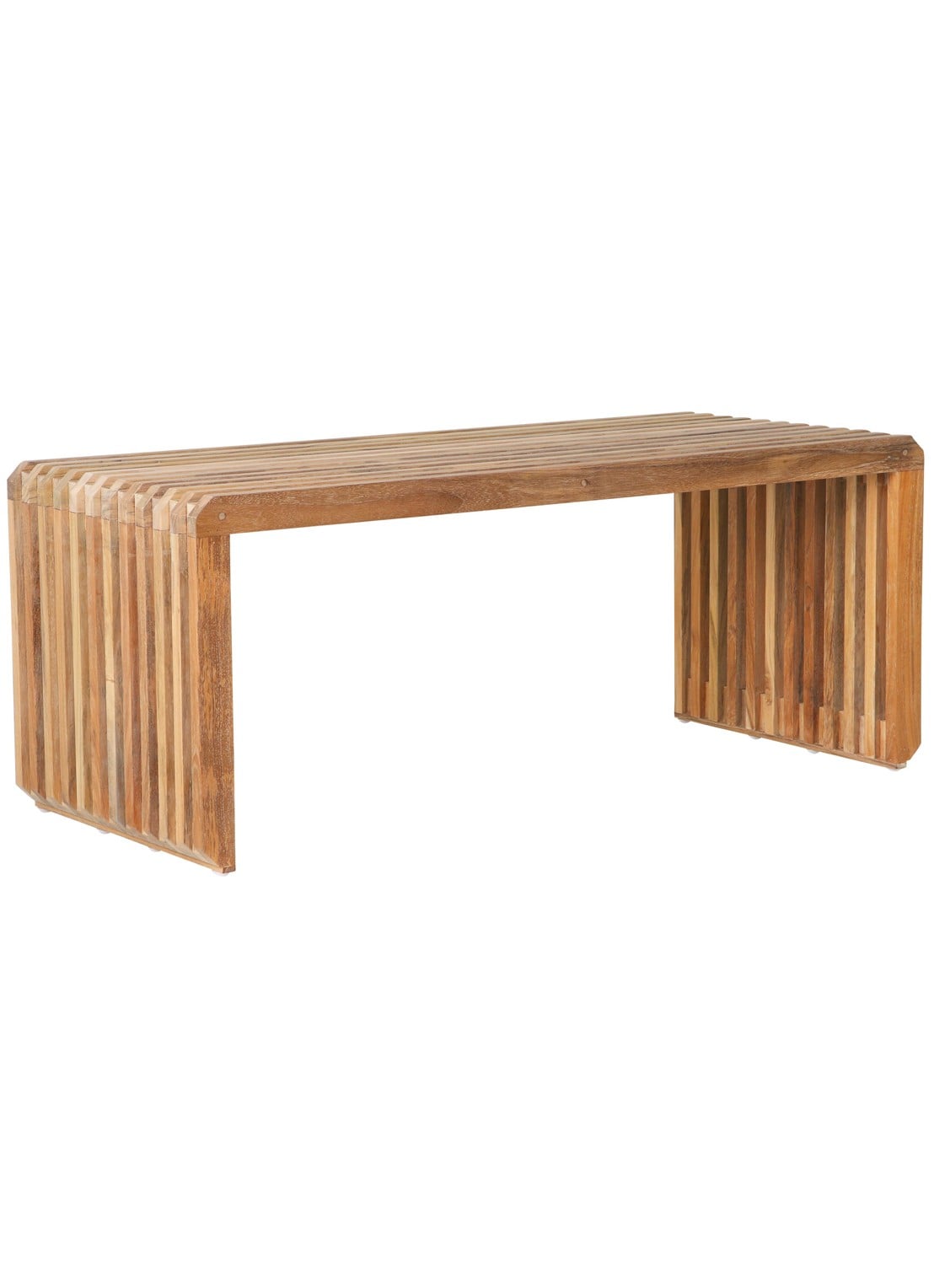 HKliving Slatted eetkamerbank 38 x 35 cm - voorkant bruin