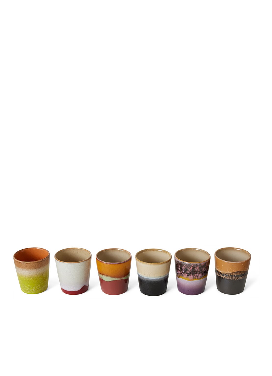 HKliving Soil koffiekopje 23 cl - set van 6 - detail 3 multicolor