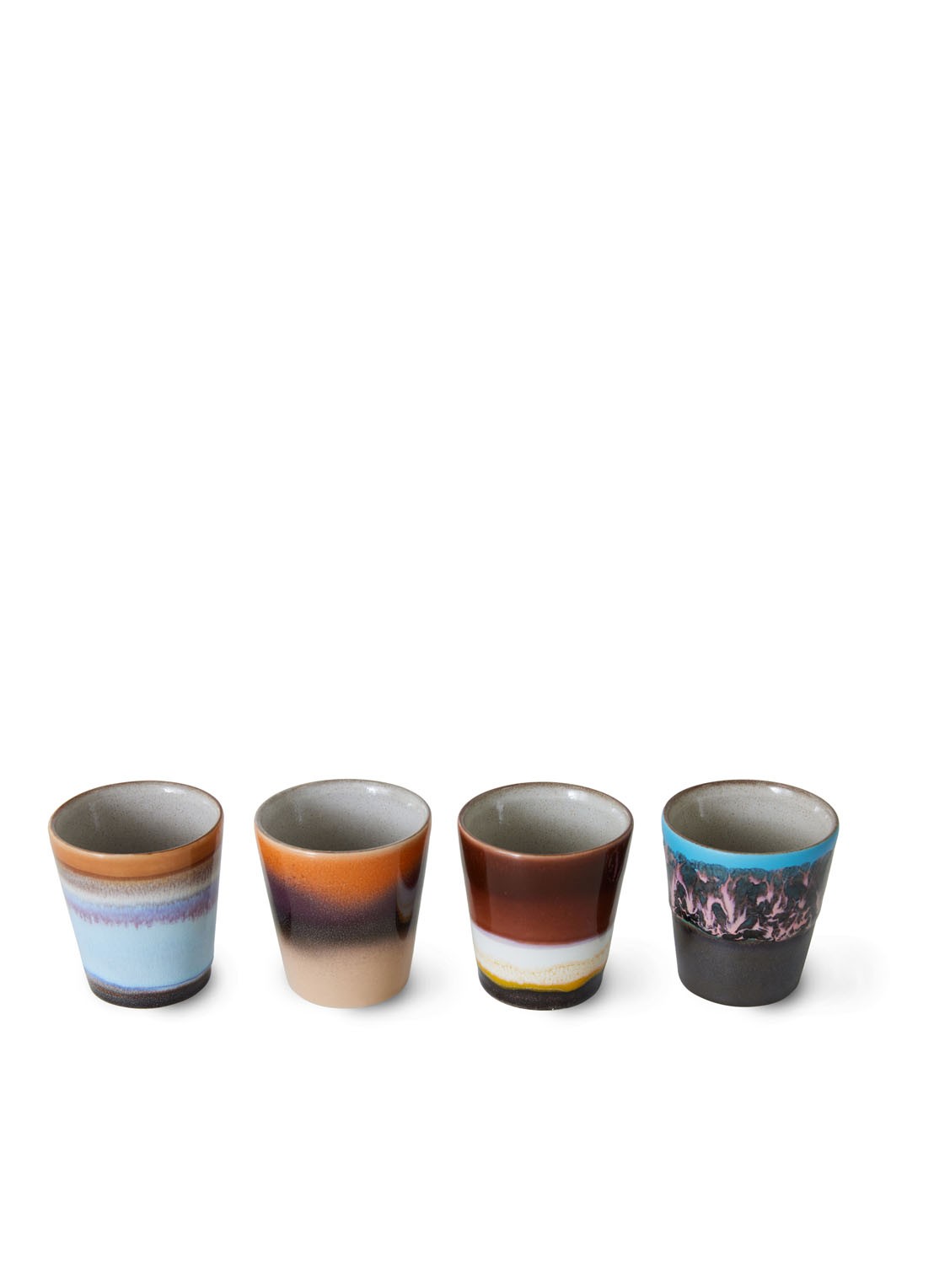 HKliving Solar espressokopje 8 cl set van 4 - detail multicolor