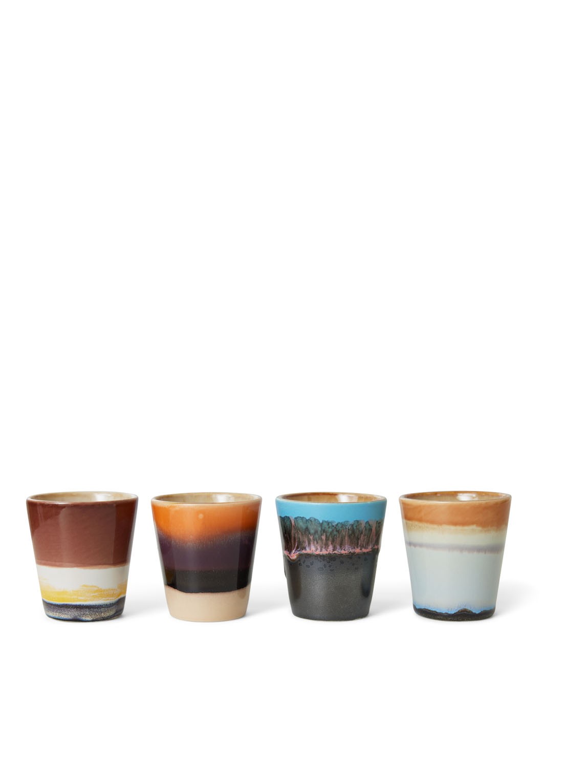 HKliving Solar espressokopje 8 cl set van 4 - voorkant 7 multicolor
