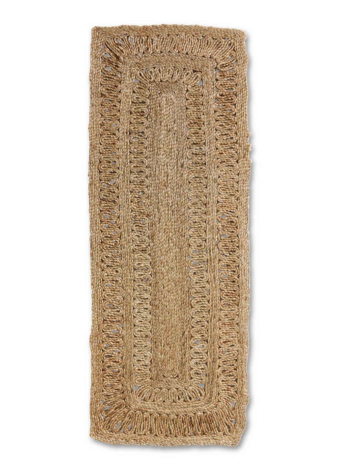 HKliving Soleil vloerkleed van jute 200 x 70 cm - voorkant lichtbruin