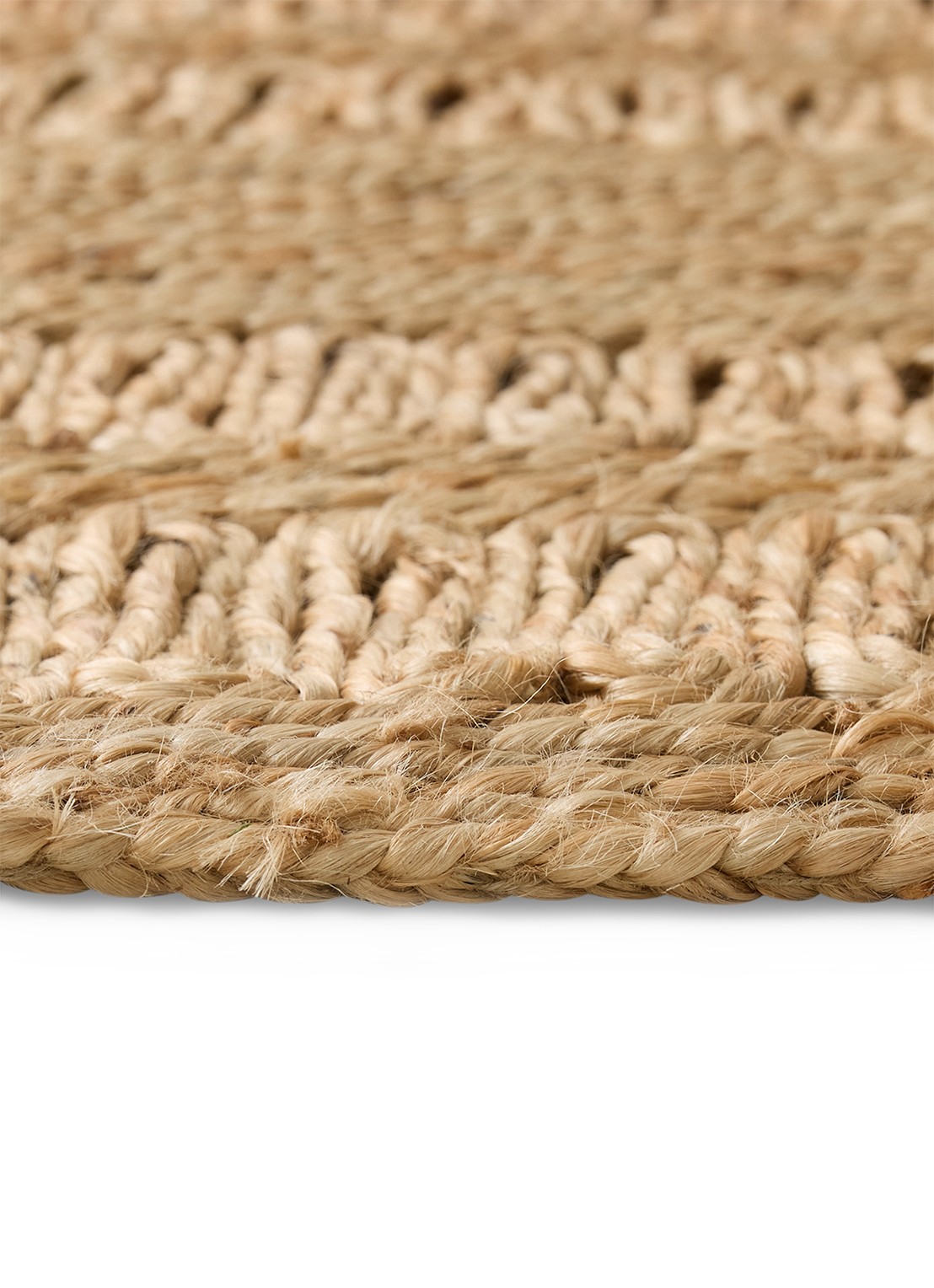 HKliving Soleil vloerkleed van jute - detail donkerbeige