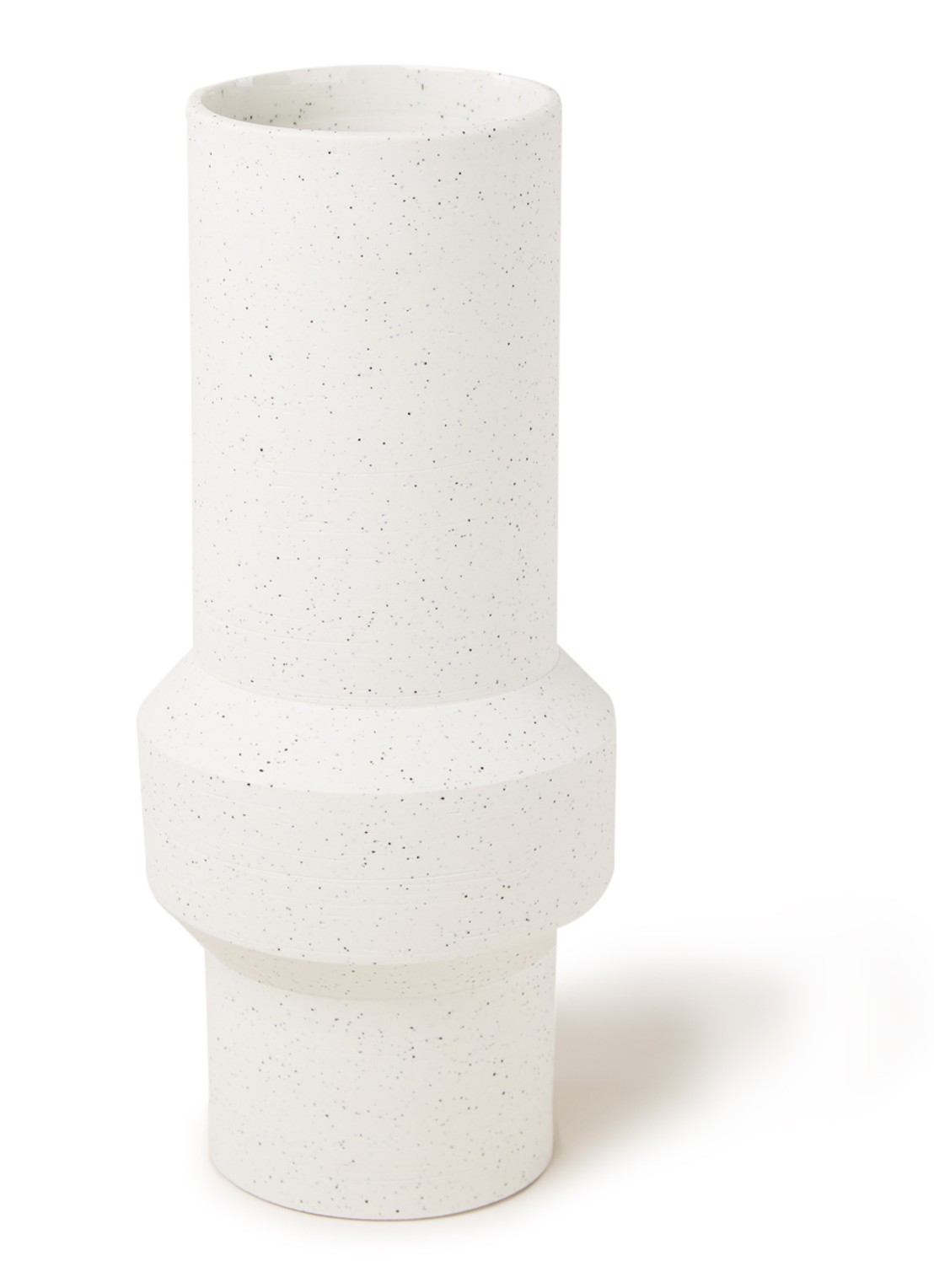 HKliving Speckled Straight vaas 32 cm - voorkant gebroken wit