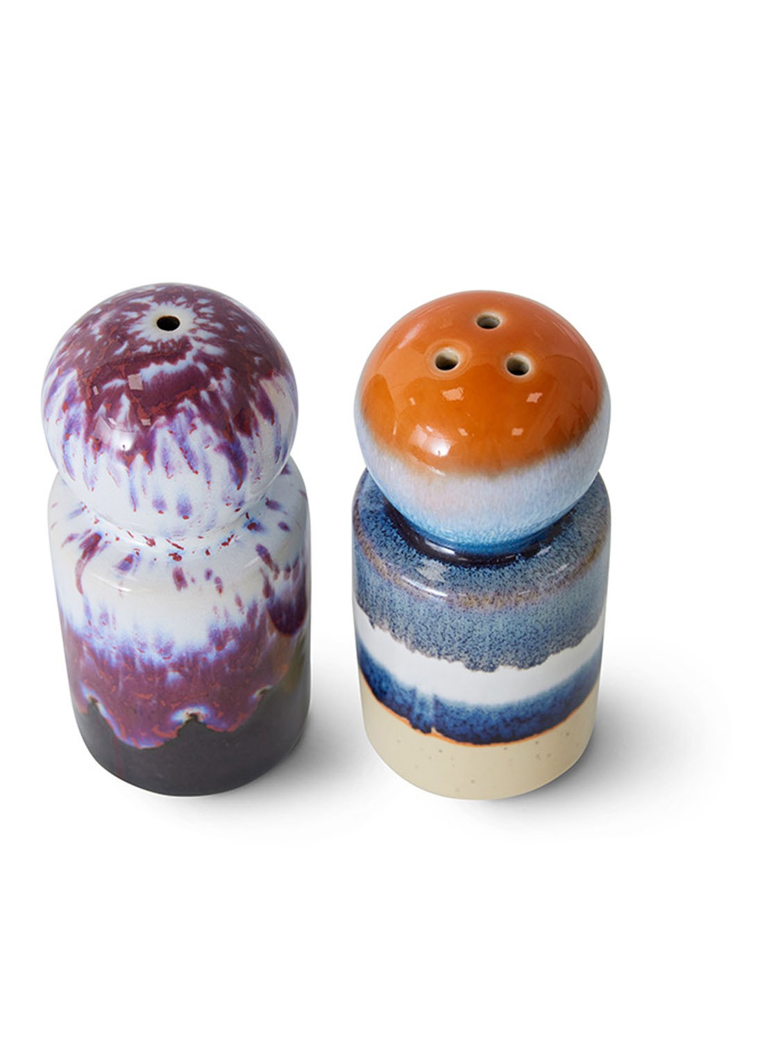 HKliving Stargaze peper- en zoutmolen 10 cm set van 2 - detail multicolor
