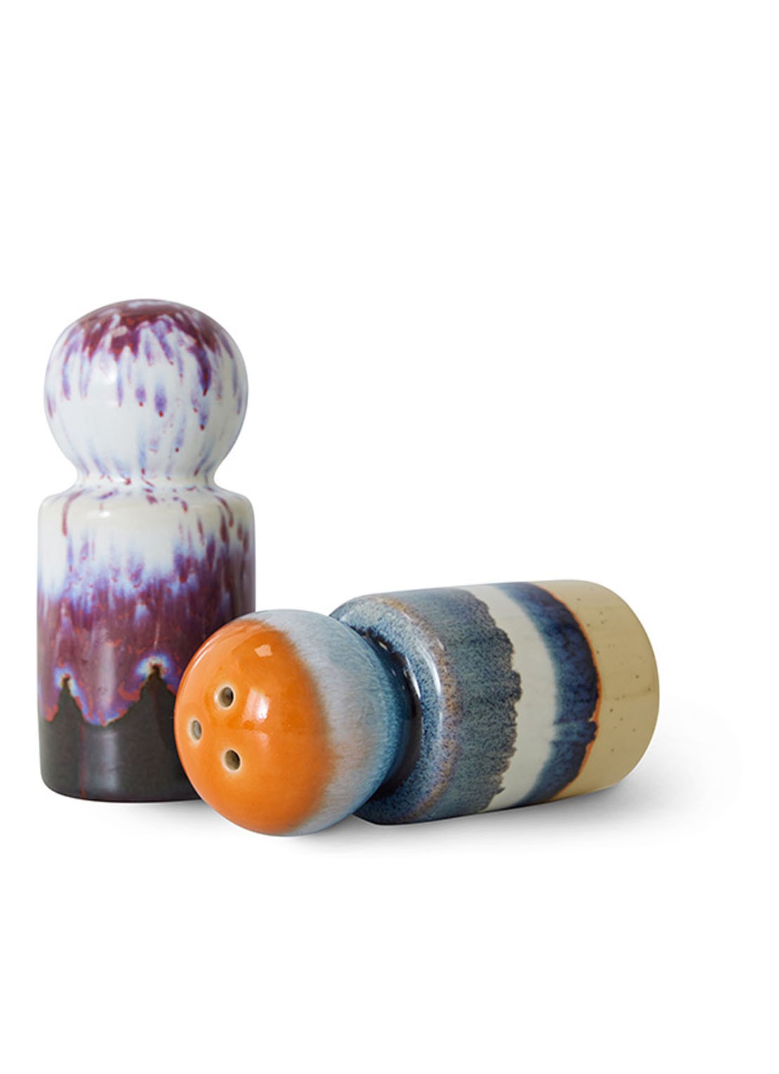 HKliving Stargaze peper- en zoutmolen 10 cm set van 2 - voorkant 3 multicolor