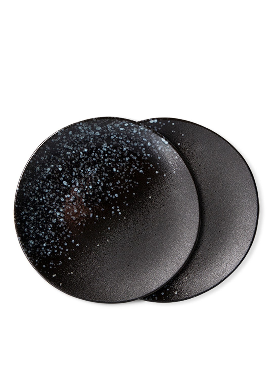 HKliving Stars ontbijtbord 17,5 cm set van 2 - voorkant 4 zwart