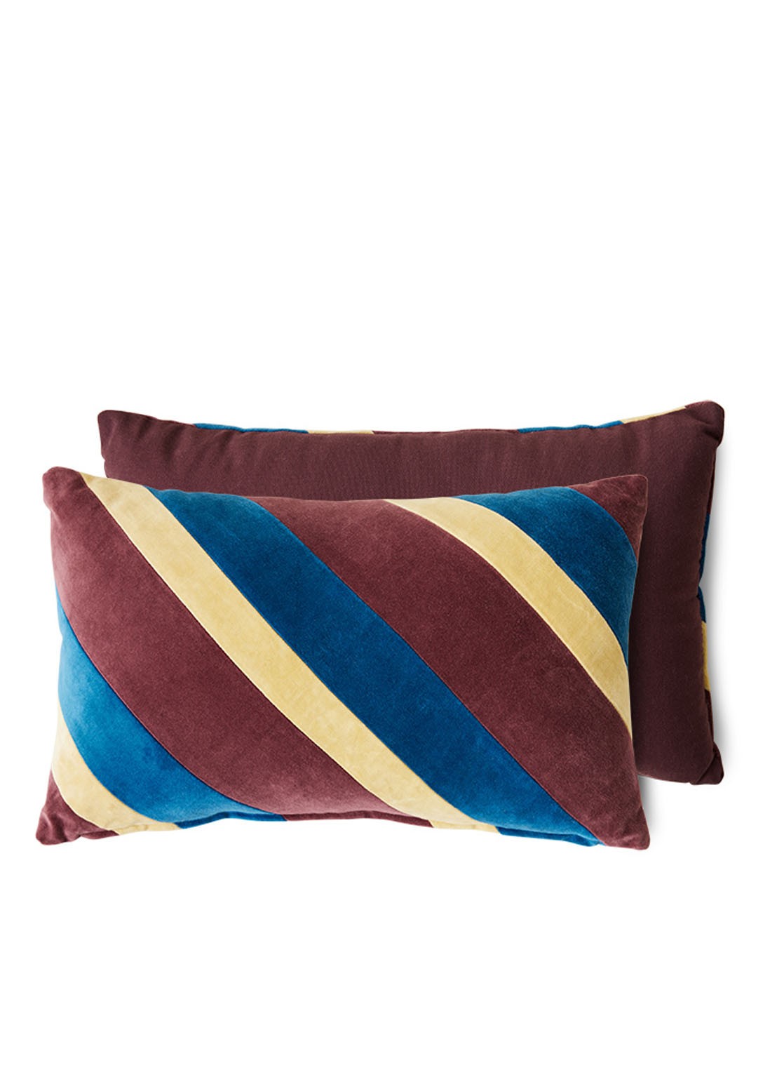 HKliving Striped sierkussen 30 x 50 cm - voorkant aubergine