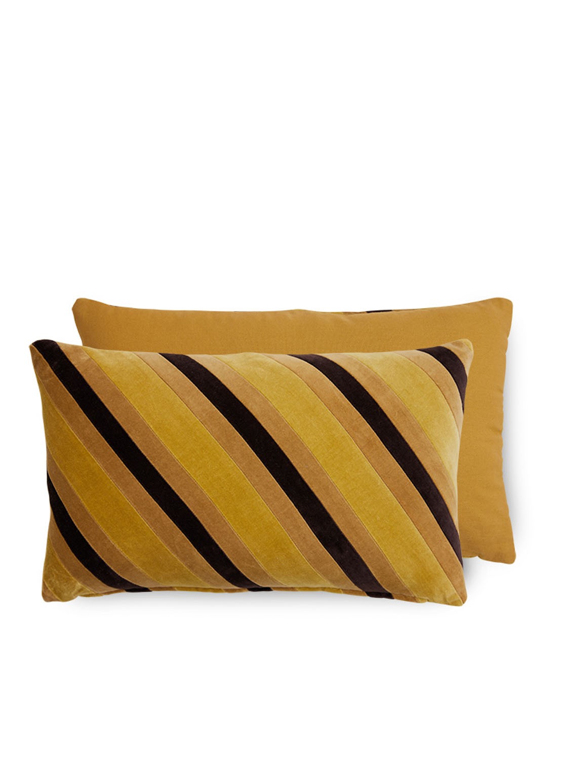 HKliving Striped sierkussen 50 x 30 cm - voorkant 2 mosterd