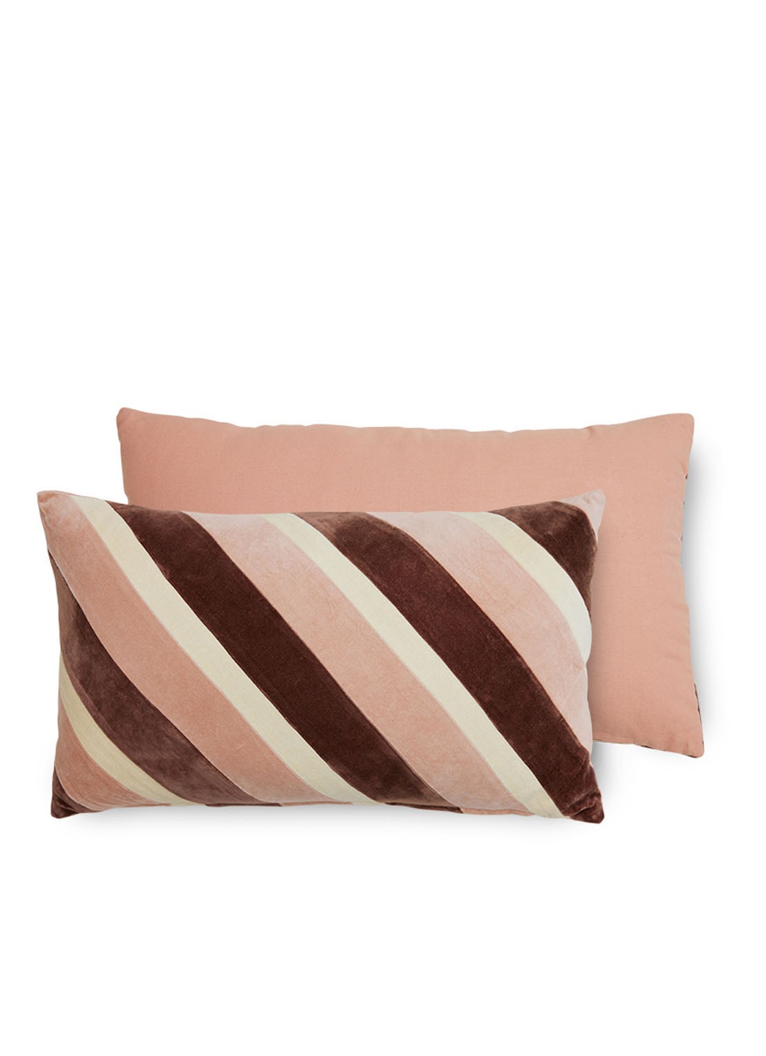 HKliving Striped sierkussen 60 x 35 cm - voorkant 5 lichtroze
