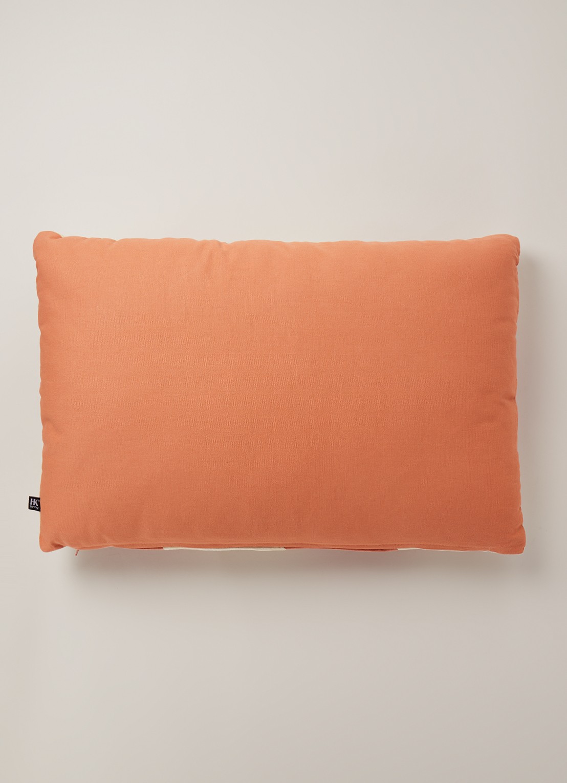 HKliving Striped Velvet sierkussen 40 x 60 cm - achterkant 3 zalmroze