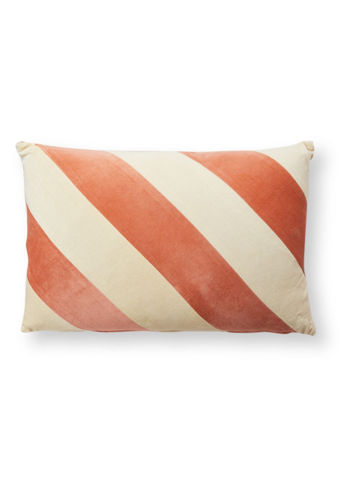 HKliving Striped Velvet sierkussen 40 x 60 cm - voorkant 4 zalmroze