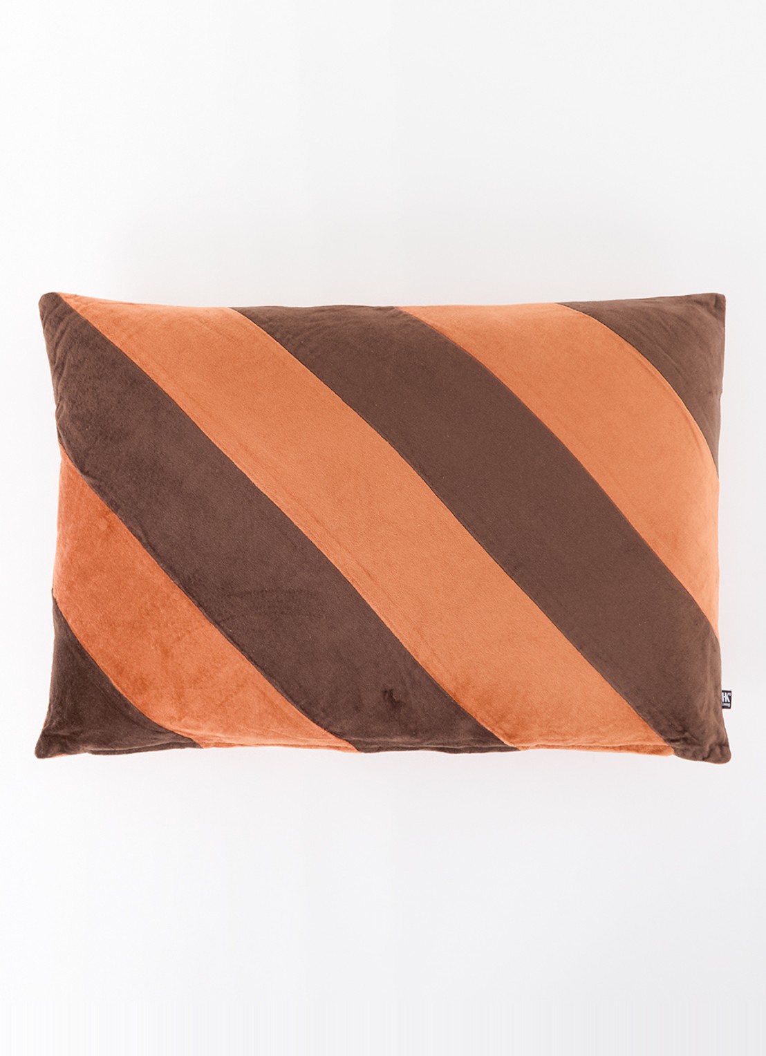 HKliving Striped Velvet sierkussen 40 x 60 cm - voorkant roestbruin