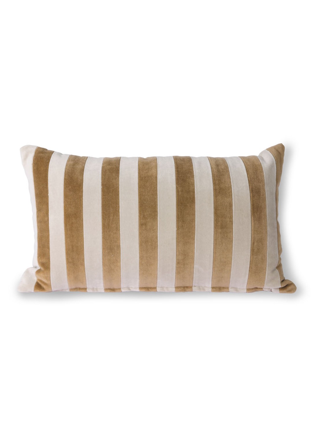 HKliving Striped Velvet sierkussen 50 x 30 cm - voorkant 3 bruin