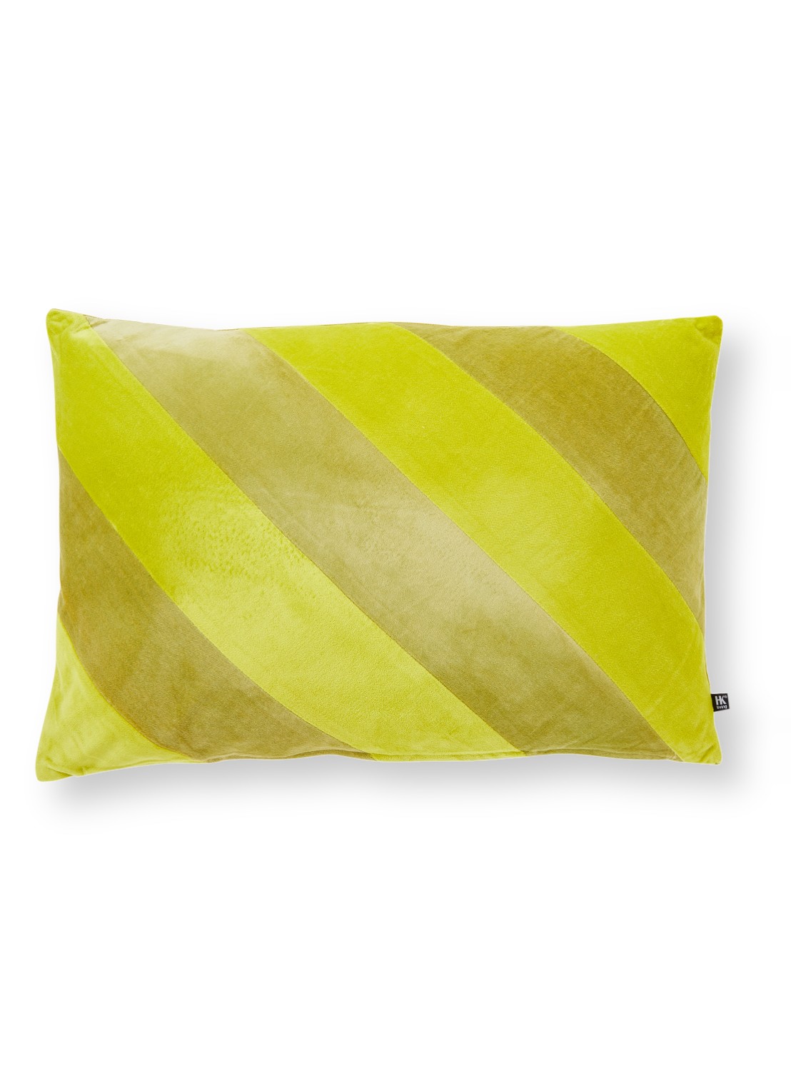 HKliving Striped Velvet sierkussen 60 x 40 cm - voorkant 2 olijfgroen