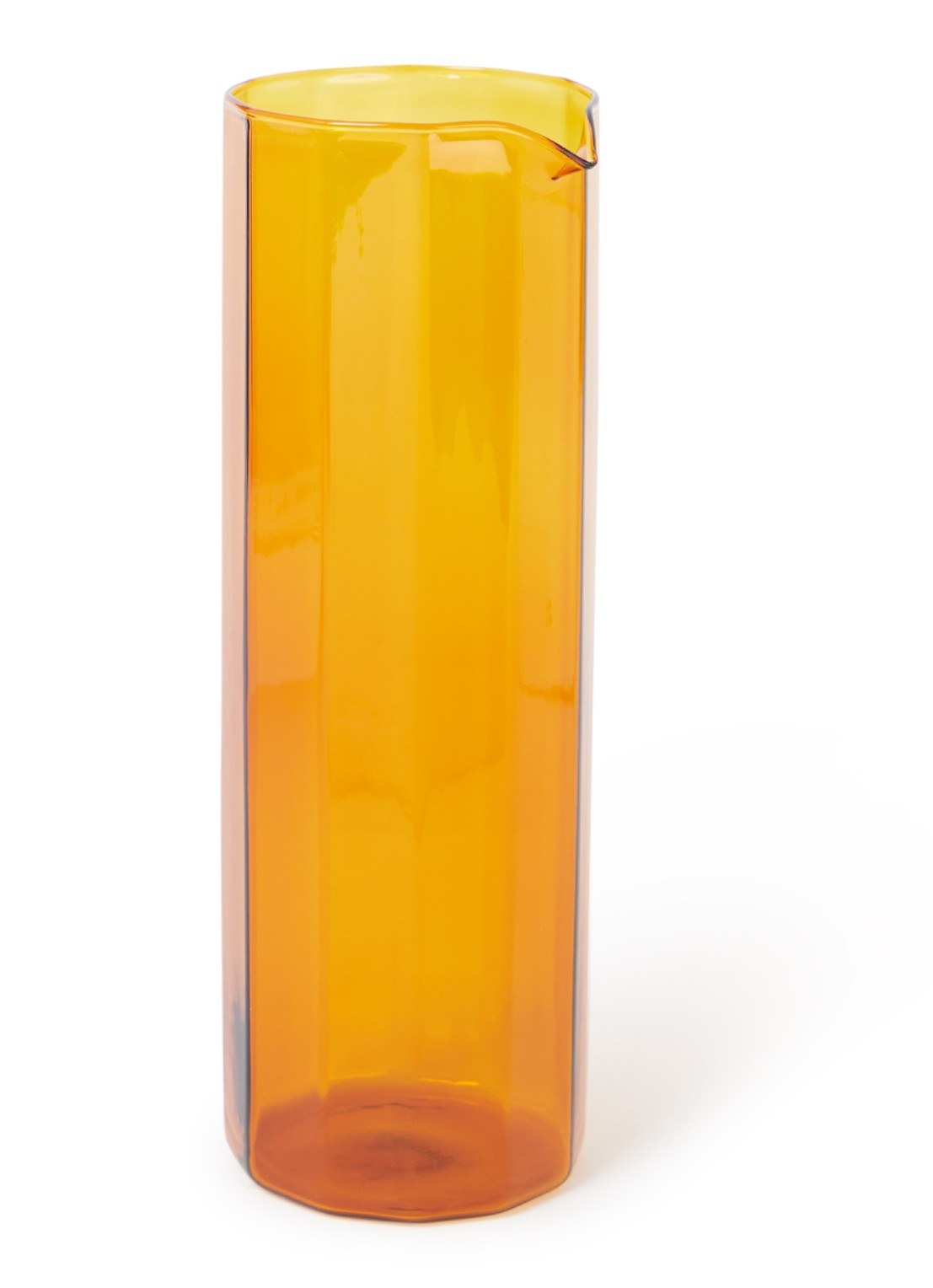 HKliving Sunlit waterkaraf 1,1 liter - voorkant oranjebruin