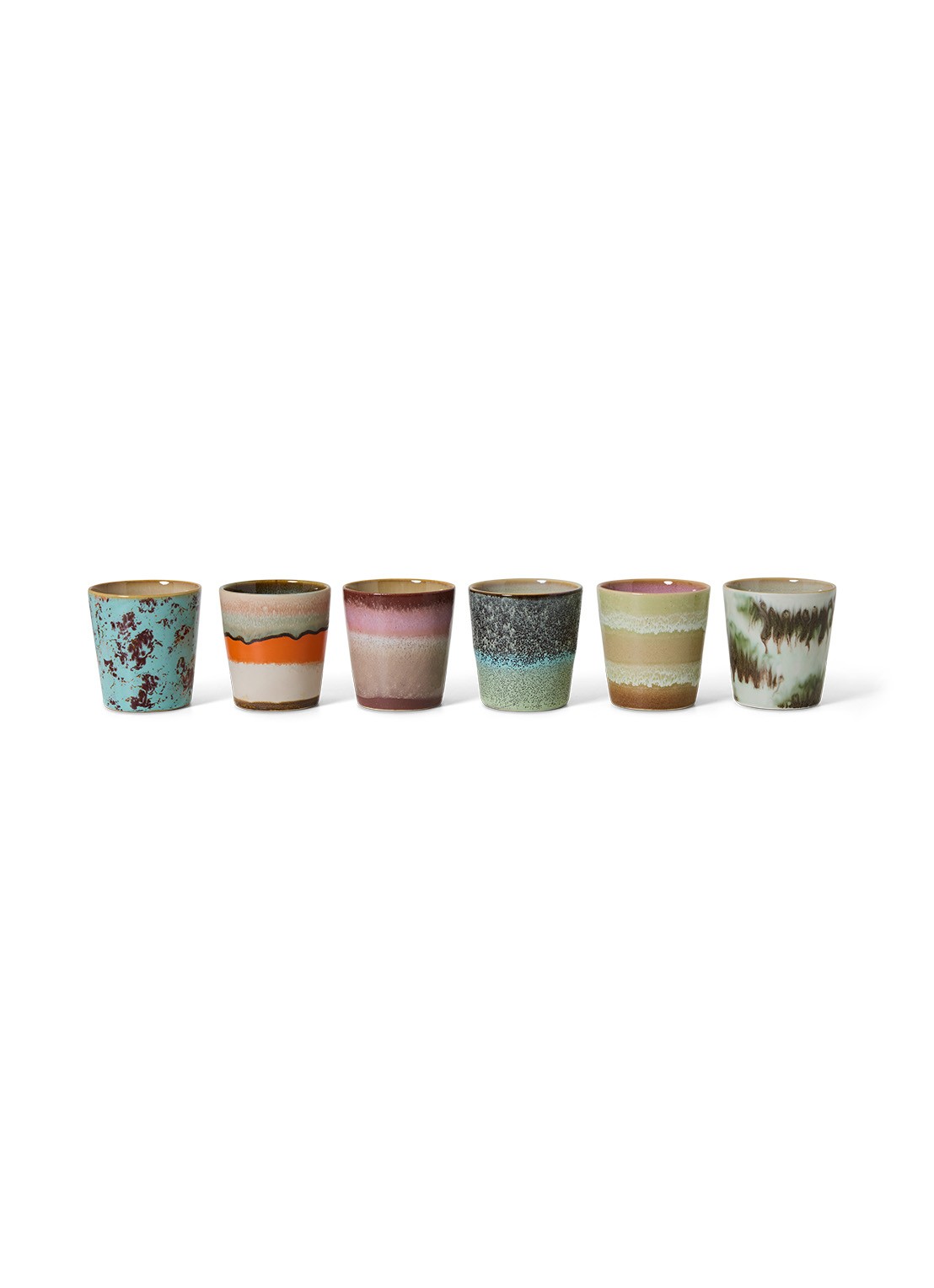 HKliving Surreal mok set of 6 - voorkant 4 groen